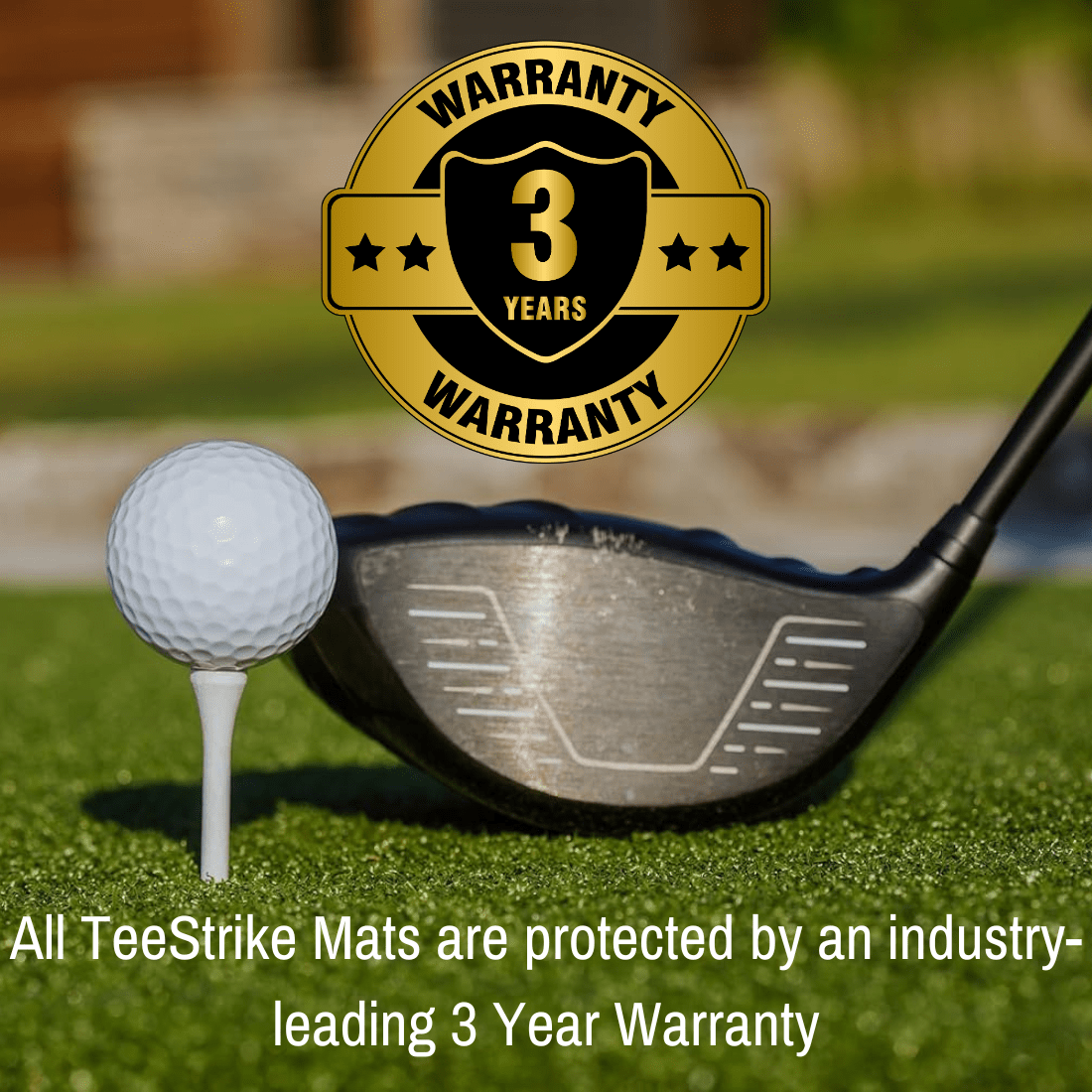 TeeStrike | Golf Hitting Mat 5'x5' with Real Wooden Tee Compatibility | Durable Practice Surface for Year-Round Training 5