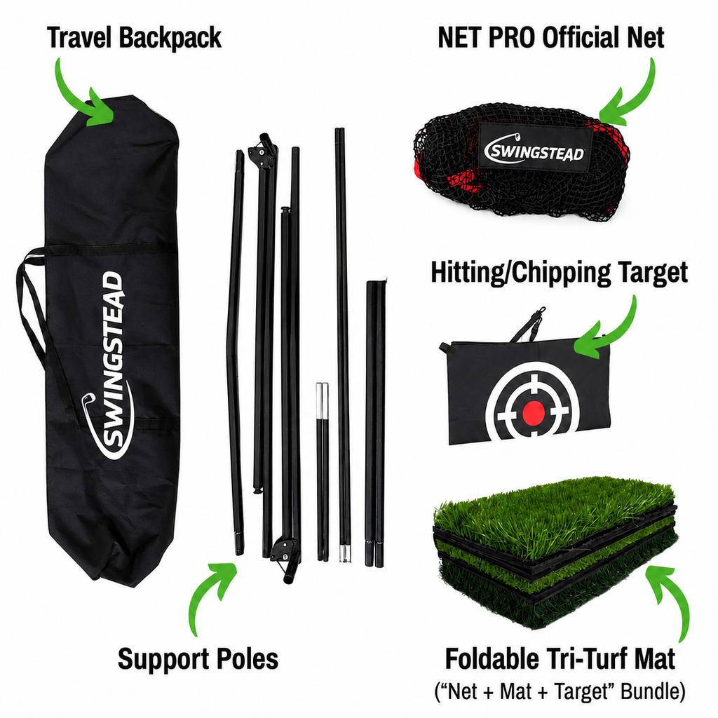 Golf Net Pro | 10x7 ft Golf Practice Net with Reinforced Impact Zone | Durable Backyard Training Solution